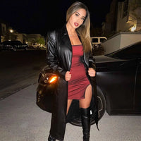 Mesh Double Layer Sexy Skinny Dress Women Sleeveless Party Bodycon 2023 Bandage Elastic Split Trend Clubwear Slim Outfit