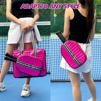 Striped Outdoor Neoprene Travel Portable Crossbody Shoulder Tennis Pack