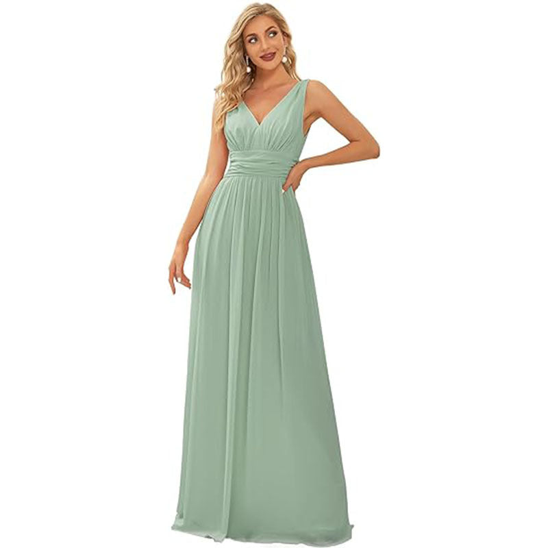 Evening Gown Plus And Extra Size Deep V-neck Dress
