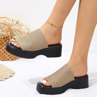 Women's Simple All-match Wedge Platform Slippers