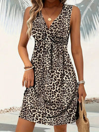 Women's Twisted Leopard Print Casual Dress