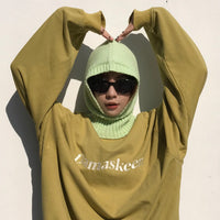 Wool Knitted Wool Keep Warm Sleeve Cap Balaclava Beanie Hat