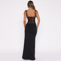 Y2K Lace Suspender Dress Fashion Sexy Lace Long Dresses Party Evening Club Beach Clothing For Women