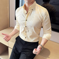 Trendy Tie-dye Printed Shirt Men's Long Sleeve Spring Slim-fitting