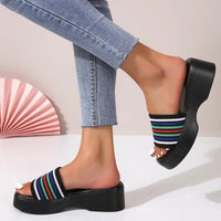 Women's Simple All-match Wedge Platform Slippers