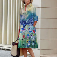 Floral Print Shirt Dress For Women Dress Autumn