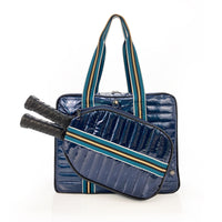 Striped Outdoor Neoprene Travel Portable Crossbody Shoulder Tennis Pack