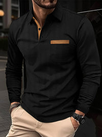 Sports Long Sleeve Lapel Men's Polo Shirt