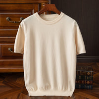 Men's Short-sleeved T-shirt Korean-style Trendy Round Neck Half-sleeve Sweater