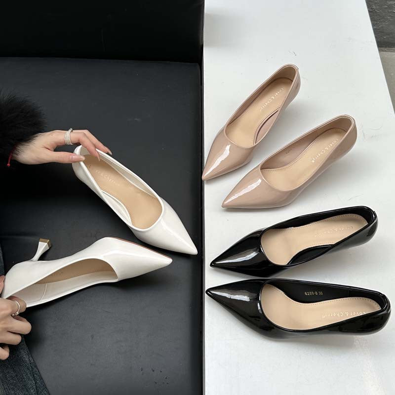 Spring And Autumn Pumps Tight Shallow Mouth All-Match Pointed Stiletto Heel