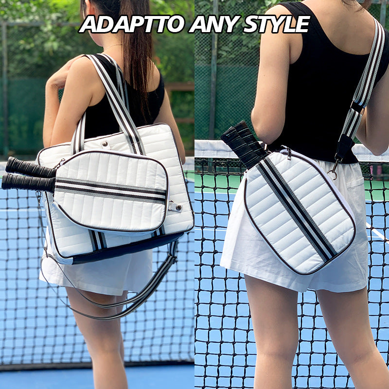 Striped Outdoor Neoprene Travel Portable Crossbody Shoulder Tennis Pack