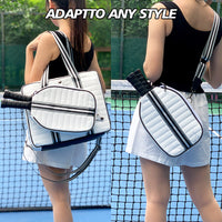 Striped Outdoor Neoprene Travel Portable Crossbody Shoulder Tennis Pack