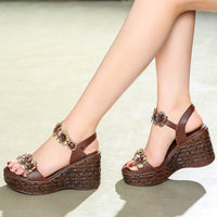 Ethnic Style Summer New High Heel Sandals Women