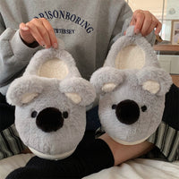 Female Cute Cartoon Toe Cap Cotton Slippers