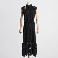 Personality French Embroidery Stitching Dress Women