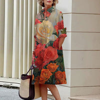 Floral Print Shirt Dress For Women Dress Autumn