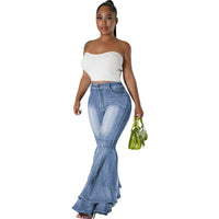 Women's European And American Fashion All-match Wide Leg Denim Stretch Flared Pants