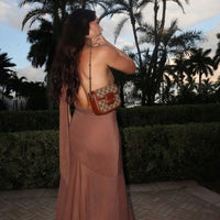 Halter Bare Back Pleated Dress Women