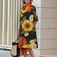 Floral Print Shirt Dress For Women Dress Autumn