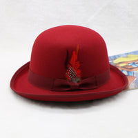 Elegant Bow Curling Woolen British Vintage Top Bucket Hat