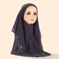 Women's Embroidered Lace Double-layer Chiffon Beading Cap