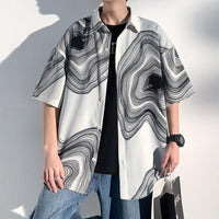 Summer Menswear Shirt Hong Kong Style Fashionable Temperament Short Sleeve
