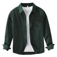 Men's Simplicity Long Sleeve Shirt Casual All-match Literary Loose Top