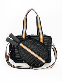 Striped Outdoor Neoprene Travel Portable Crossbody Shoulder Tennis Pack