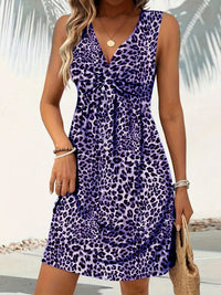 Women's Twisted Leopard Print Casual Dress