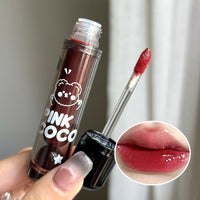 Little Bear Dudu No Stain On Cup Water Light Mirror Lip Lacquer