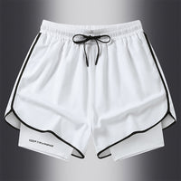 Men's Marathon Track And Field Lining Fake Two Pieces Training Quick-drying Shorts