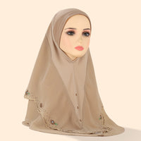Women's Embroidered Lace Double-layer Chiffon Beading Cap