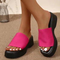 Women's Simple All-match Wedge Platform Slippers