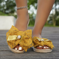 Ladies Bow Fashion Personality Flat-heeled Slippers