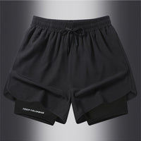 Men's Marathon Track And Field Lining Fake Two Pieces Training Quick-drying Shorts