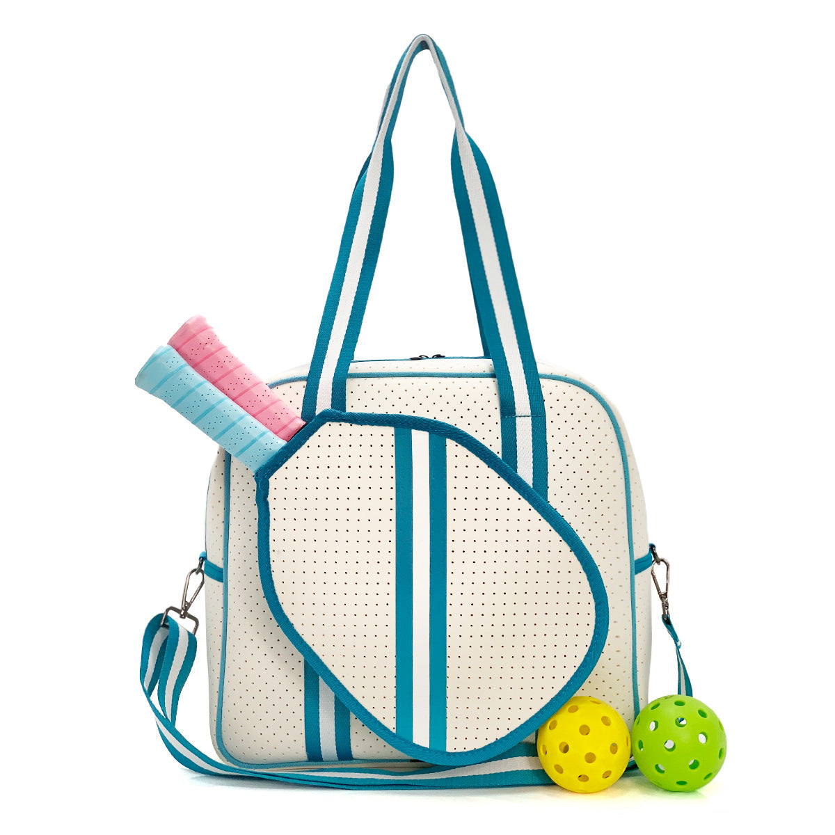 Striped Outdoor Neoprene Travel Portable Crossbody Shoulder Tennis Pack