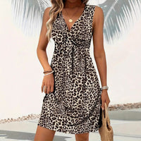 Women's Twisted Leopard Print Casual Dress