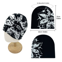 Flowers Print Trendy Versatile Double Layer Knitted Hat