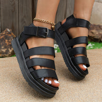 Thick Bottom Strap Buckle Round Toe Outdoor Beach Sandals