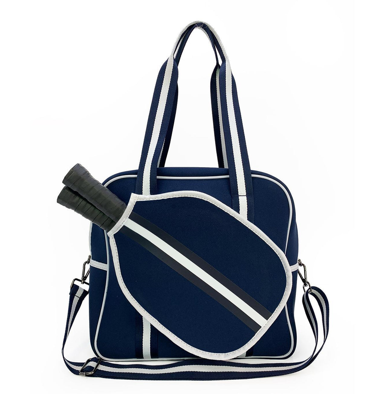 Striped Outdoor Neoprene Travel Portable Crossbody Shoulder Tennis Pack