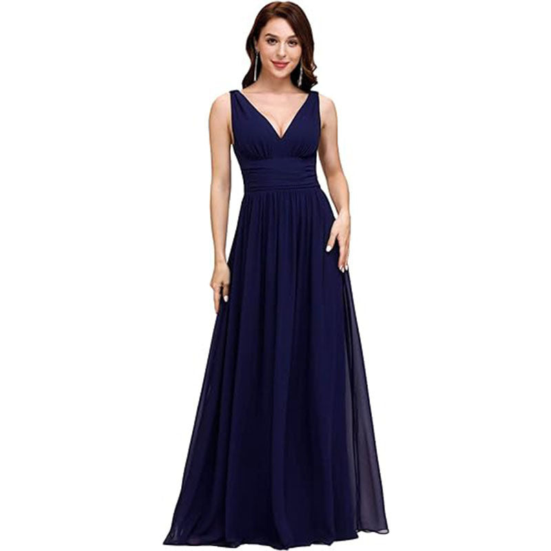 Evening Gown Plus And Extra Size Deep V-neck Dress