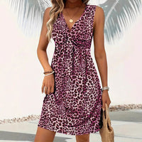 Women's Twisted Leopard Print Casual Dress