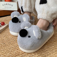 Female Cute Cartoon Toe Cap Cotton Slippers