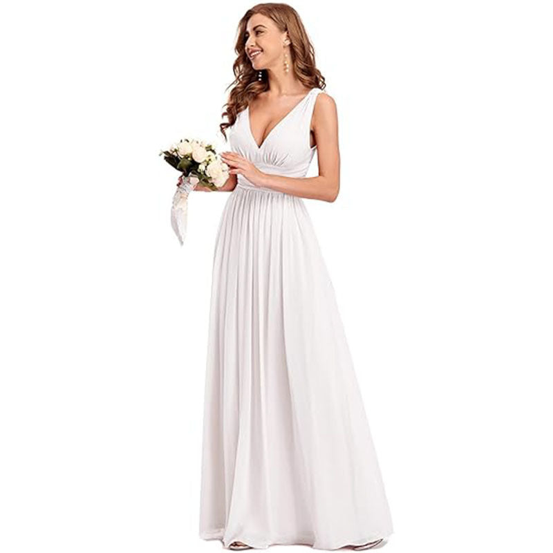 Evening Gown Plus And Extra Size Deep V-neck Dress