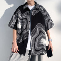 Summer Menswear Shirt Hong Kong Style Fashionable Temperament Short Sleeve