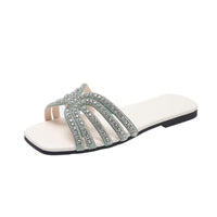 Solid Color Lightweight Rhinestone Ornament Ladies' Sandals