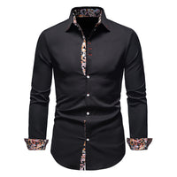 Men's Long-sleeved Shirt Lapel Slim-fit Assorted Colors