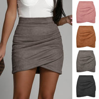Solid Color Sheath Skirt Autumn And Winter Irregular Women's Clothing