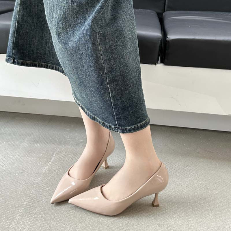 Spring And Autumn Pumps Tight Shallow Mouth All-Match Pointed Stiletto Heel