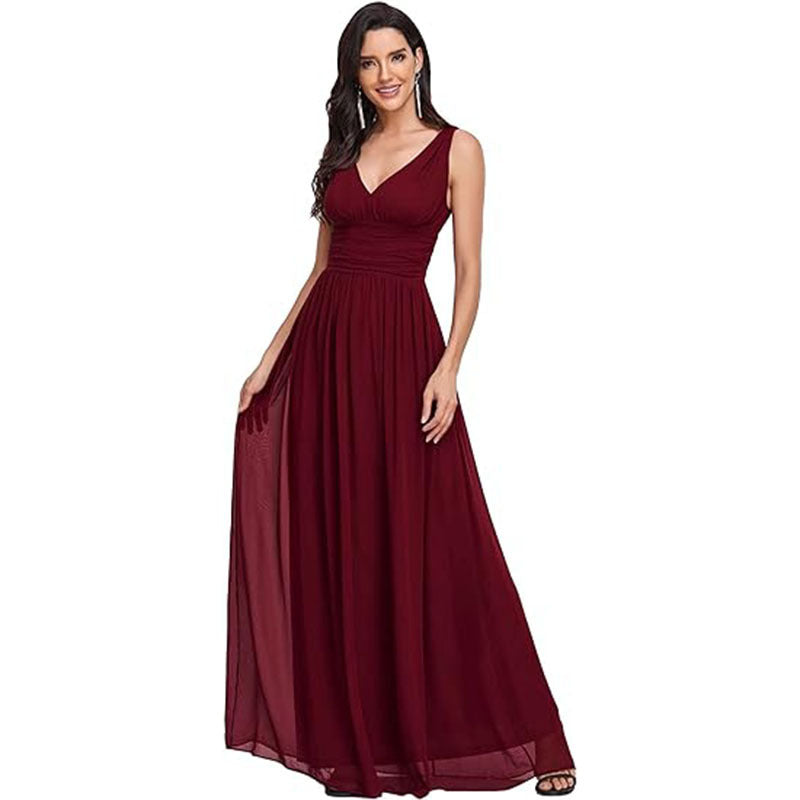 Evening Gown Plus And Extra Size Deep V-neck Dress
